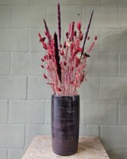 Droogbloemen met pot rood