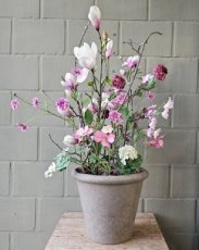 JA46 Zijden bloemen met pot